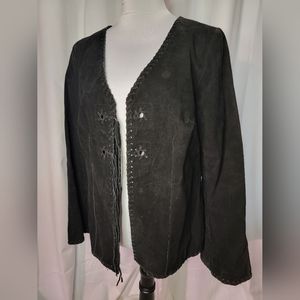 Faded Glory Suede Leather Jacket with Fringe